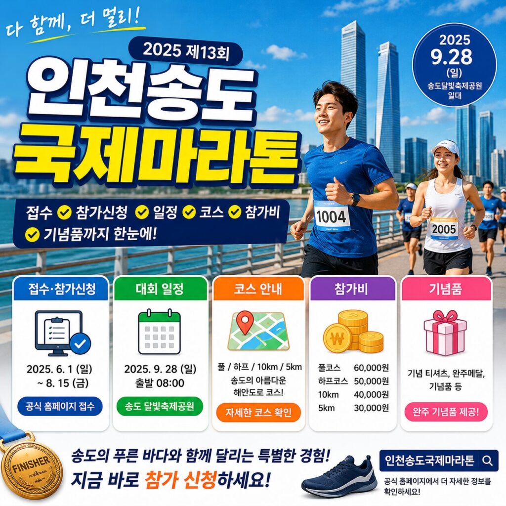 인천송도국제마라톤 접수 참가신청 일정 코스 참가비 기념품까지 한눈에