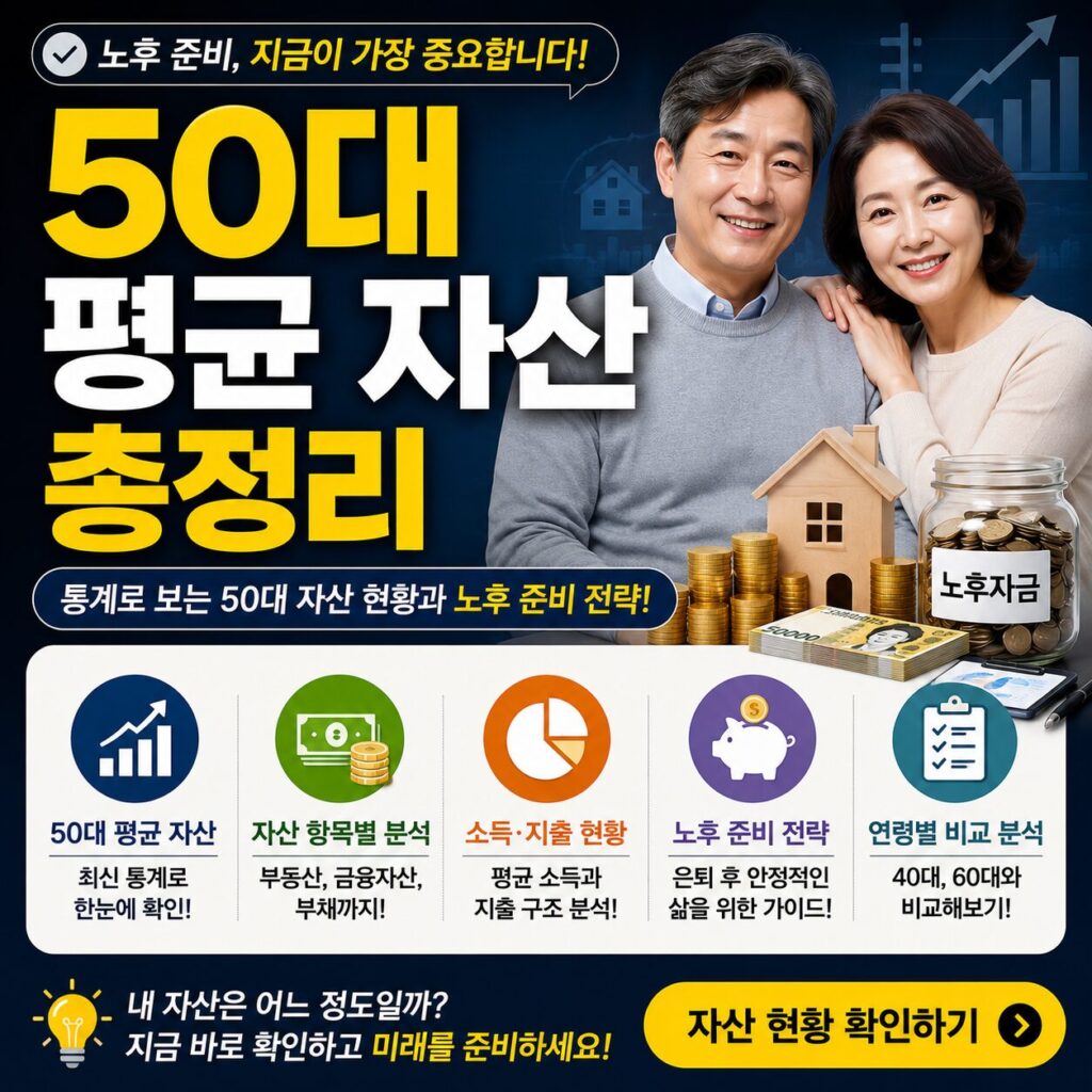 50대 평균 자산 총정리 순자산 자산관리 자산 증식 방법까지 한눈에