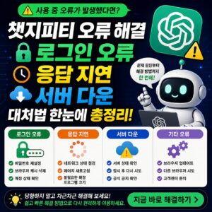 챗지피티 오류 해결 로그인 오류 응답 지연 서버 다운 대처법 한눈에 총정리
