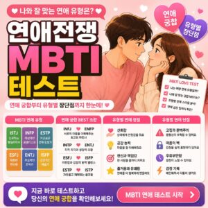 연애전쟁 MBTI 테스트 연애 궁합 유형별 장단점 궁합 결과 한눈에