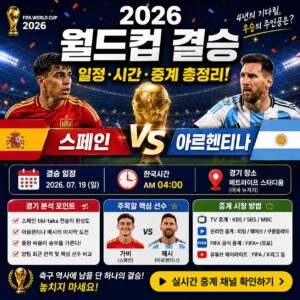 2026 월드컵 결승 일정 시간 스페인 vs 아르헨티나 경기 분석과 중계 시청 방법 총정리 2026 월드컵 결승 일정 시간 스페인 vs 아르헨티나 경기 분석과 중계 시청 방법 총정리