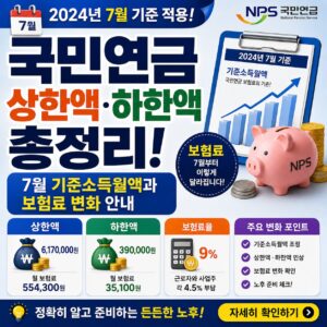 국민연금 상한액 하한액 총정리 7월 기준소득월액과 보험료 변화