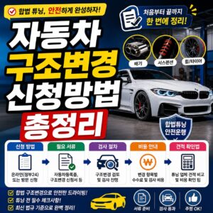 자동차 구조변경 신청방법 총정리 튜닝 서류 검사 비용 견적 확인법 자동차 구조변경 신청방법 총정리 튜닝 서류 검사 비용 견적 확인법