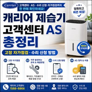 캐리어 제습기 고객센터 AS 총정리 고장 자가점검 수리 신청 방법