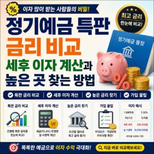 정기예금 특판 금리 비교 세후 이자 계산과 높은 곳 찾는 방법