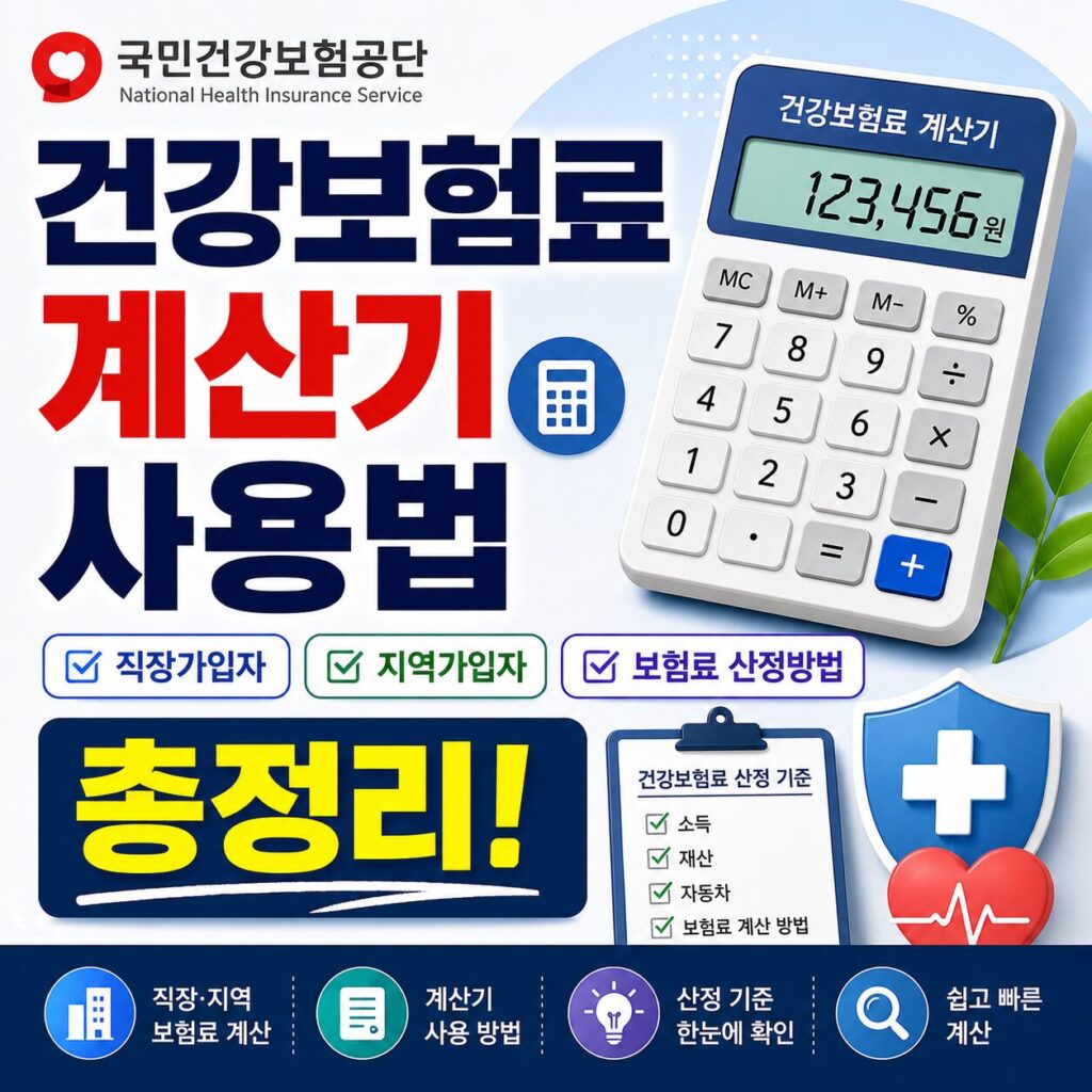 국민건강보험공단 계산기 사용법 직장 지역 건강보험료 산정 방법 총정리