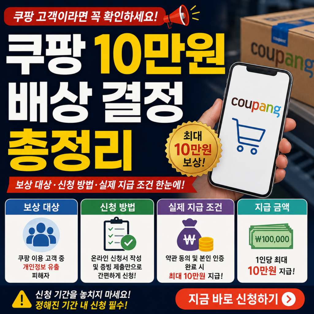 쿠팡 10만원 배상 결정 총정리 보상 대상 신청 방법 실제 지급 조건