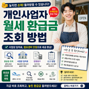 개인사업자 월세 환급금 조회 방법 총정리 사업장 임차료 필요경비 경정청구 신고 방법