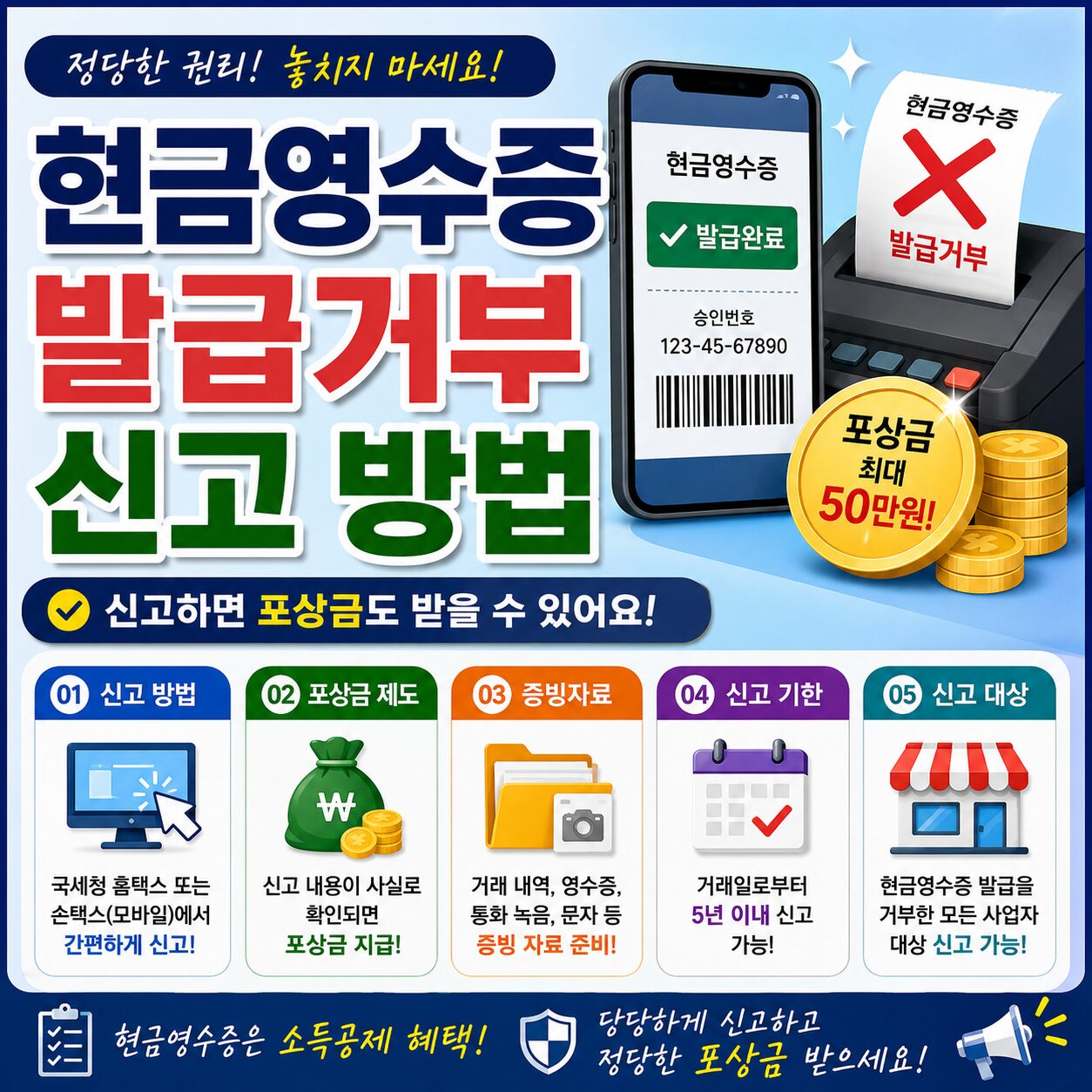 현금영수증 발급거부 신고 방법 포상금 증빙자료 신고기한 총정리