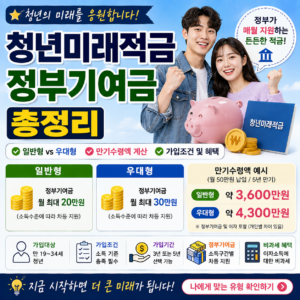청년미래적금 정부기여금 총정리 일반형 우대형 만기수령액 계산