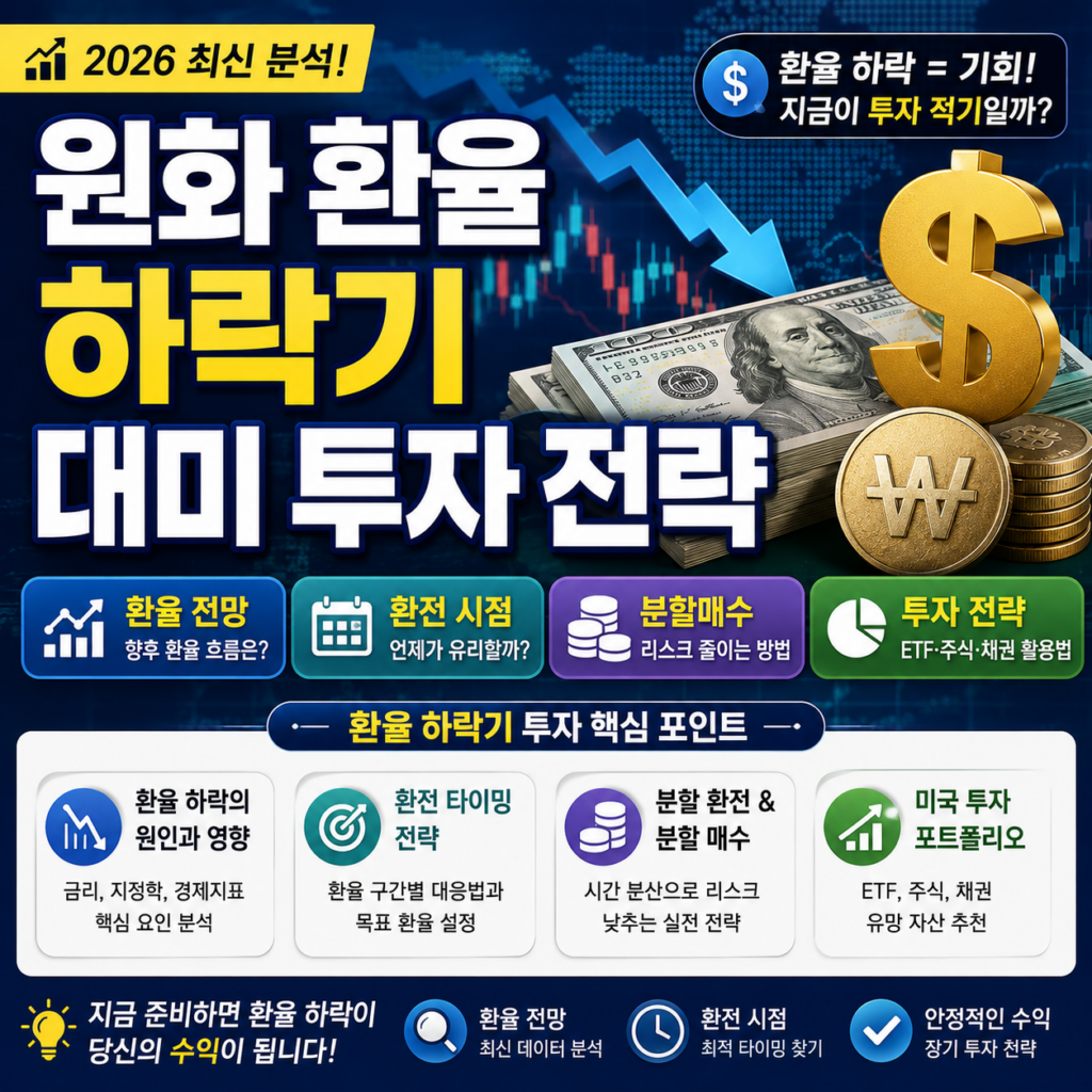 원화 환율 하락기 대미 투자 전략 환율 전망 환전 시점 분할매수 총정리